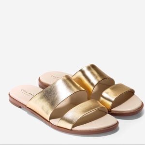 Cole Haan | Gold Anica Slide Double Strap Sandals